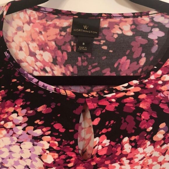 Worthington blouse chic core color splash tunic sleeveless - Picture 3 of 7